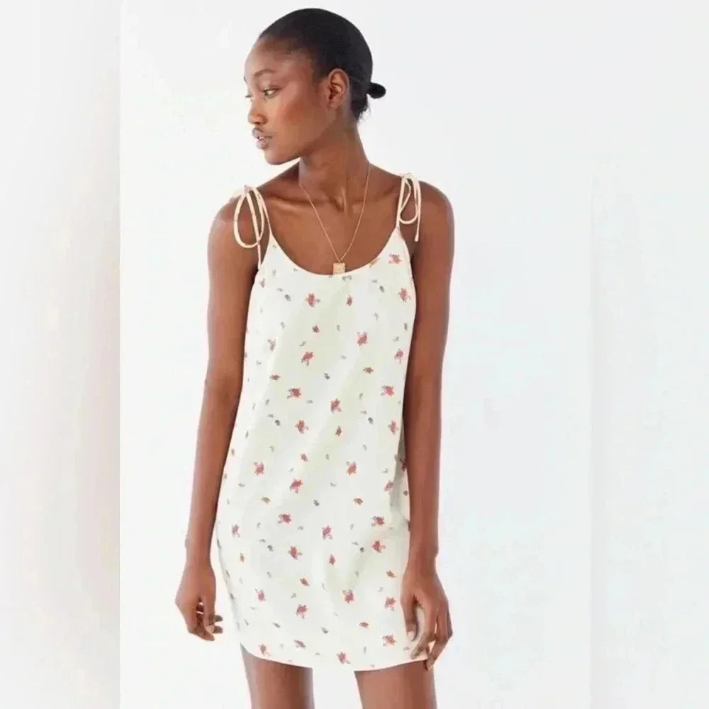Urban Outfitters Maya Tie-Shoulder Mini Slip Dress